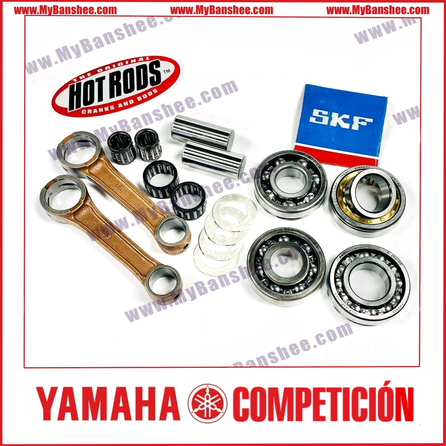 Set Bielas + Rodamientos (Origen, +7mm, +10mm)